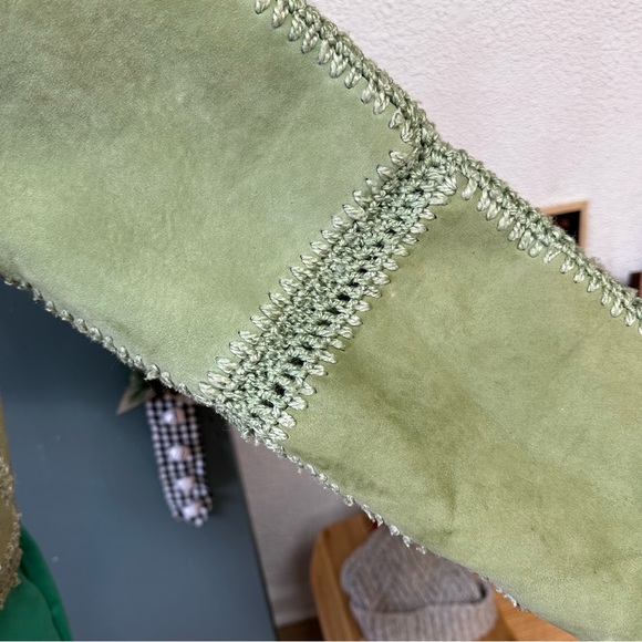 NWOT Free People Sample Adele Crochet Green Suede Jacket Size Small - Picture 9 of 13